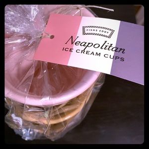Fish’s Eddy Neapolitan Ice Cream Cone Cups NWT Set